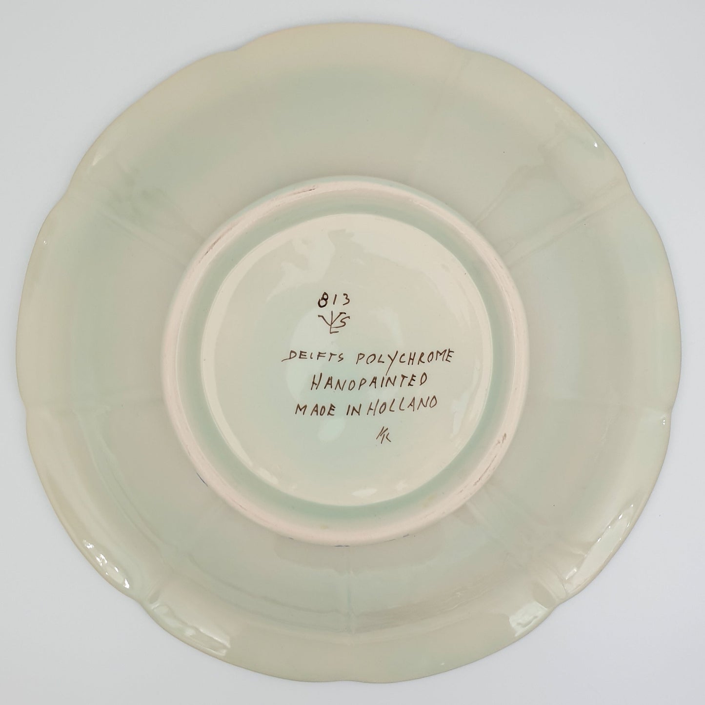 VELSEN SASSENHEIM Delfts Polychrome Large Bird Floral Decor Ceramic Fruit Bowl / Dish Mollaris.com 