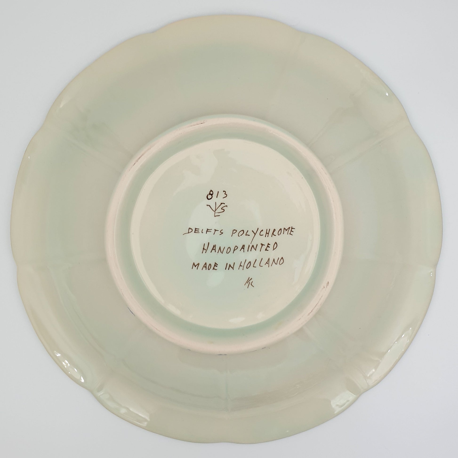 VELSEN SASSENHEIM Delfts Polychrome Large Bird Floral Decor Ceramic Fruit Bowl / Dish Mollaris.com 