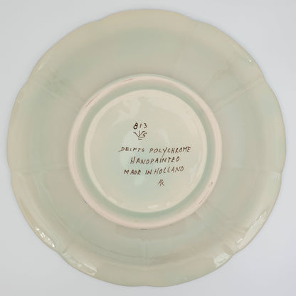VELSEN SASSENHEIM Delfts Polychrome Large Bird Floral Decor Ceramic Fruit Bowl / Dish Mollaris.com 