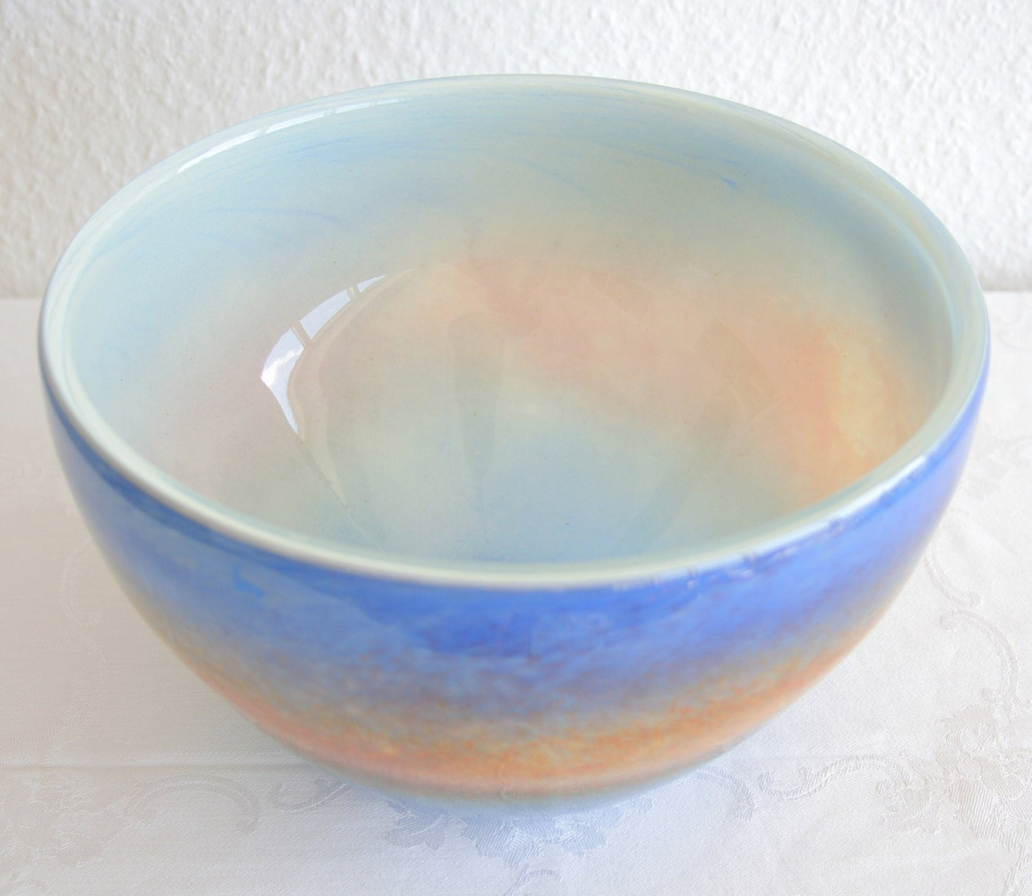 VILNIAUS STIKLO STUDIJA Contemporary Studio Art Blue Orange Glass Bowl Mollaris.com 