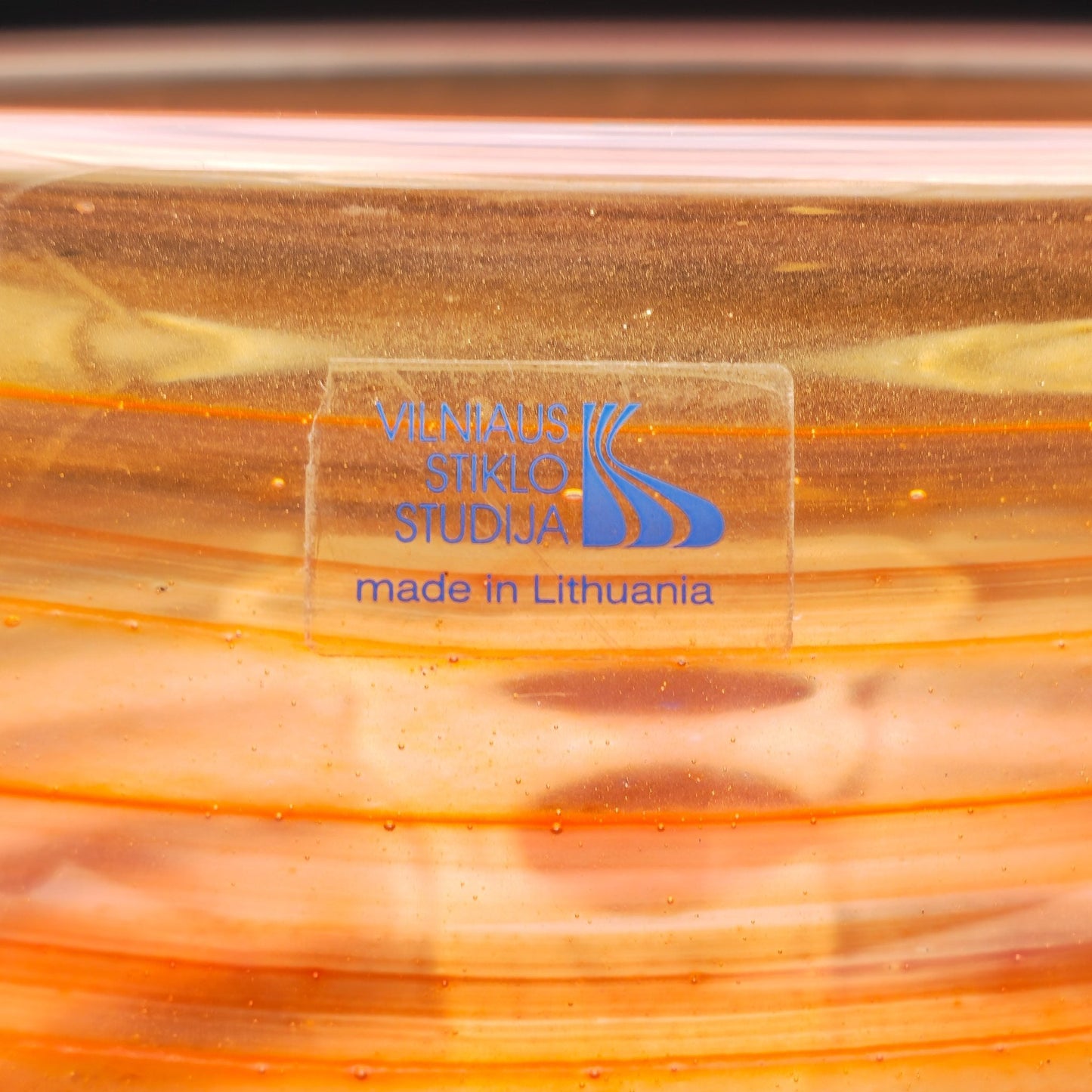 VILNIAUS STIKLO STUDIJA Contemporary Studio Art Red Orange Glass Bowl Mollaris.com 