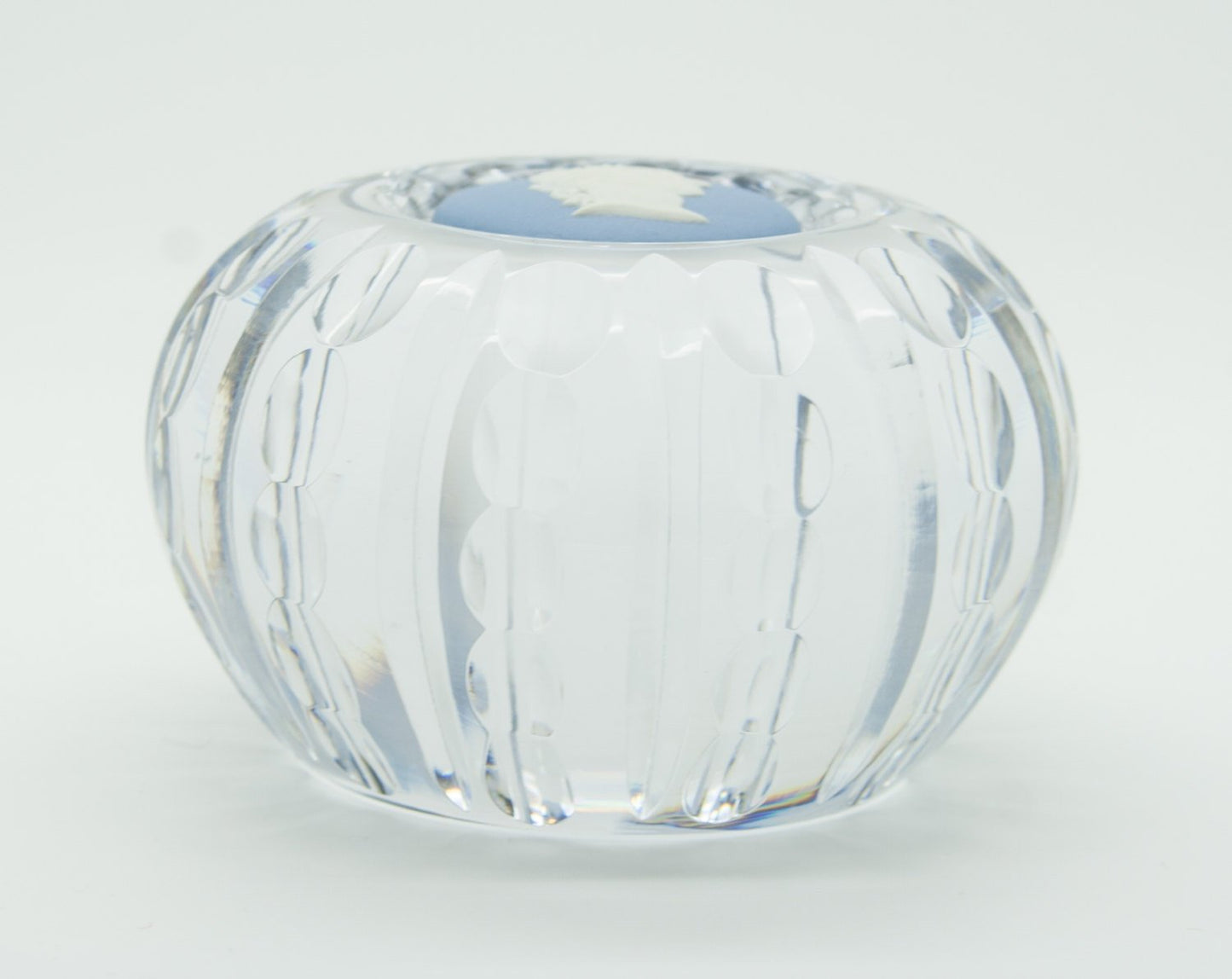 WEDGWOOD Julius Caesar Blue Jasper Cut Crystal Paperweight Mollaris.com 