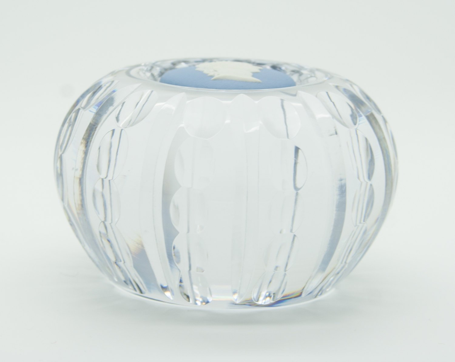 WEDGWOOD Julius Caesar Blue Jasper Cut Crystal Paperweight Mollaris.com 