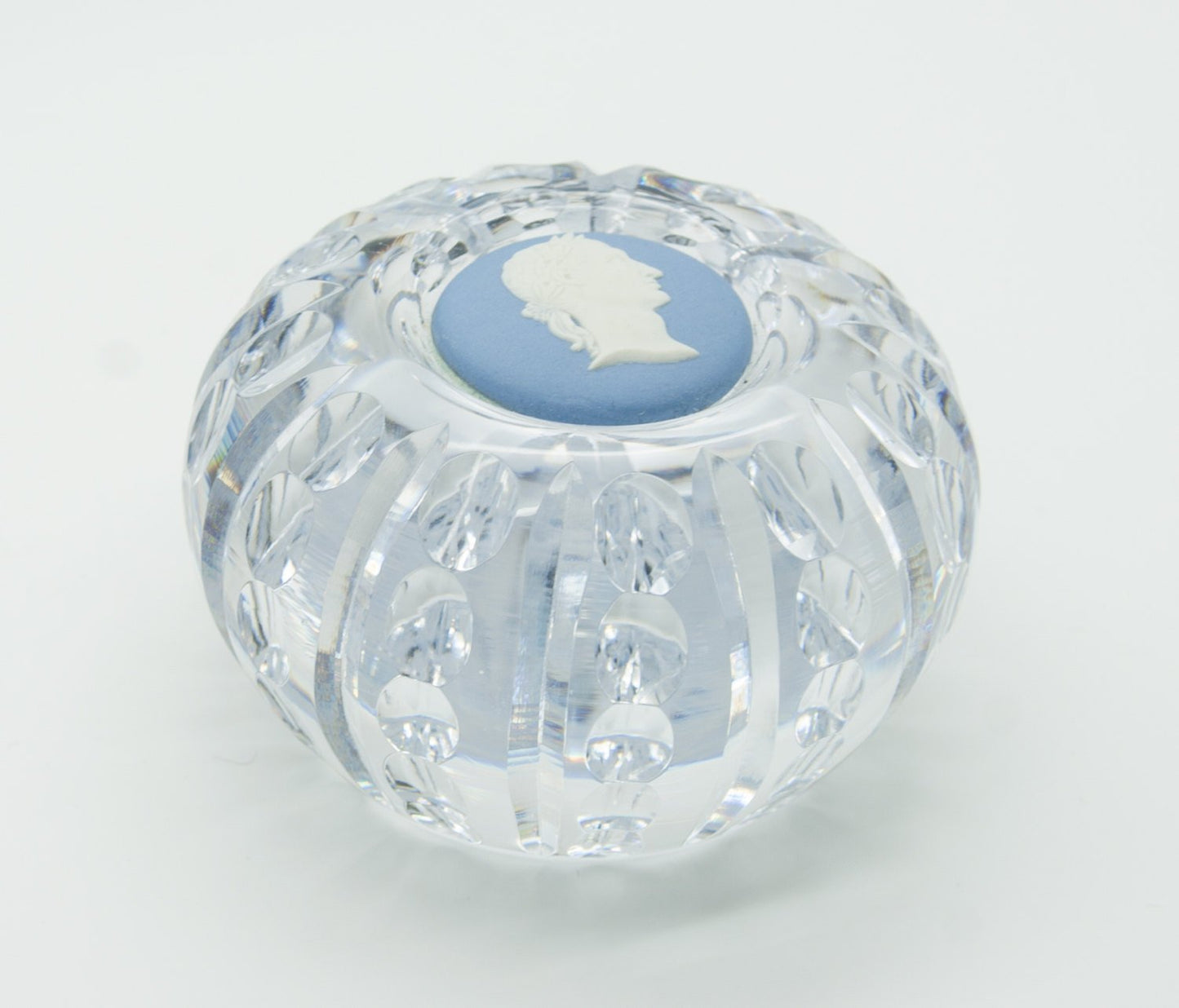 WEDGWOOD Julius Caesar Blue Jasper Cut Crystal Paperweight Mollaris.com 