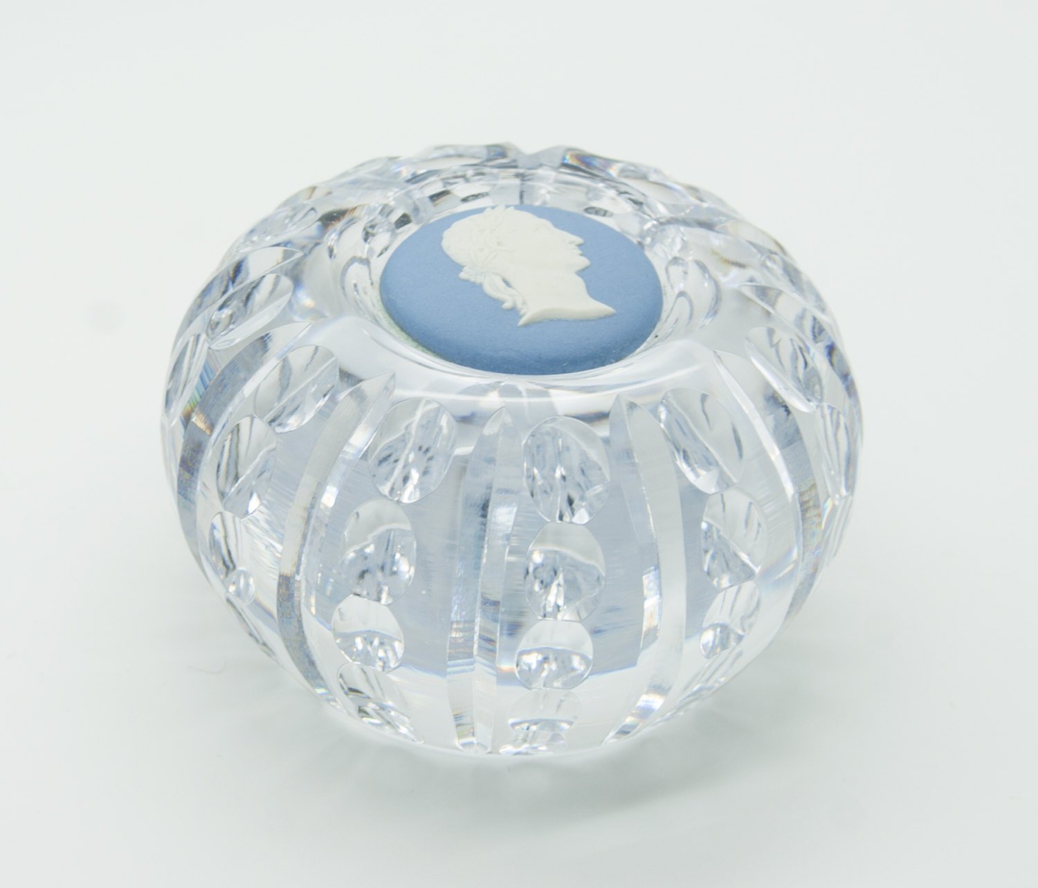 WEDGWOOD Julius Caesar Blue Jasper Cut Crystal Paperweight Mollaris.com 
