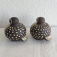2 x HYLLESTED Holger Jensen Spotted Round Bird Studio Stoneware Figurine Mollaris.com 