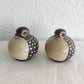 2 x HYLLESTED Holger Jensen Spotted Round Bird Studio Stoneware Figurine Mollaris.com 