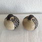 2 x HYLLESTED Holger Jensen Spotted Round Bird Studio Stoneware Figurine Mollaris.com 