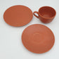 4 x PER REHFELDT Søholm Tableware Dusty Orange ÅBO Ceramic Cup + Saucer + Dessert Plate Trio Set Mollaris.com 