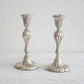 A pair of HUGO GRÜN Romantic Rococo Style Roses Flowers Leaves Solid Silver (830S) Candlesticks Mollaris.com 