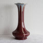 BELGIUM Art Nouveau Red & White Drip Glaze Ceramic Floor Vase Mollaris.com 