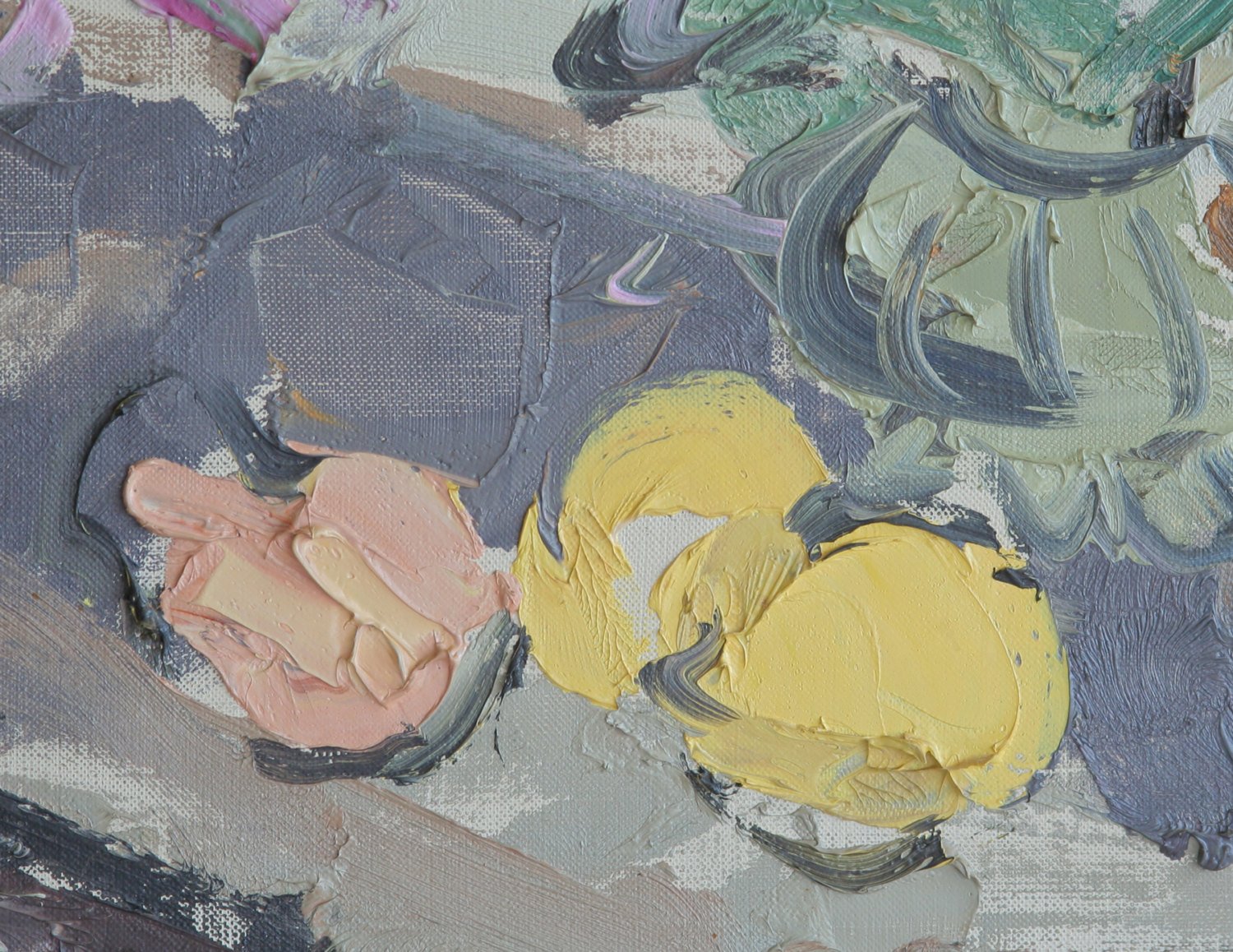 BØRGE BOKKENHEUSER Impressionist Still Life with Flowers and Fruit Painting Mollaris.com 