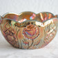 BROCKWITZ Carnival Glass Blue ROSE GARDEN Bowl Rosebowl Mollaris.com 