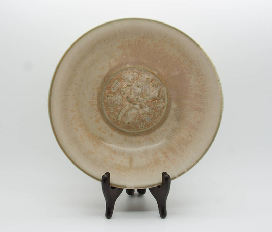 Bing & Grøndahl CATHINCA OLSEN Beige Glazed Stoneware Bowl Dish Mollaris.com 