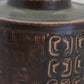 Bing & Grøndahl VALDEMAR PETERSEN Geometric Decorated Brown Glazed Stoneware Vase Mollaris.com 