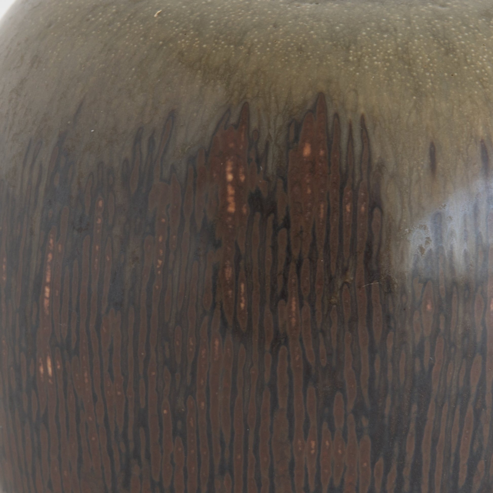 Bing & Grøndahl VALDEMAR PETERSEN Round Brown Harefur Stoneware Vase Mollaris.com 