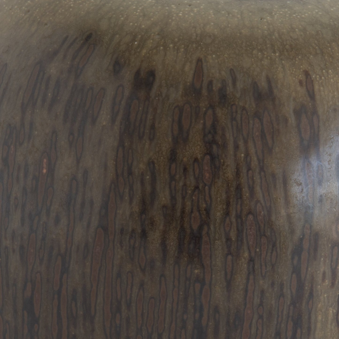 Bing & Grøndahl VALDEMAR PETERSEN Round Brown Harefur Stoneware Vase Mollaris.com 