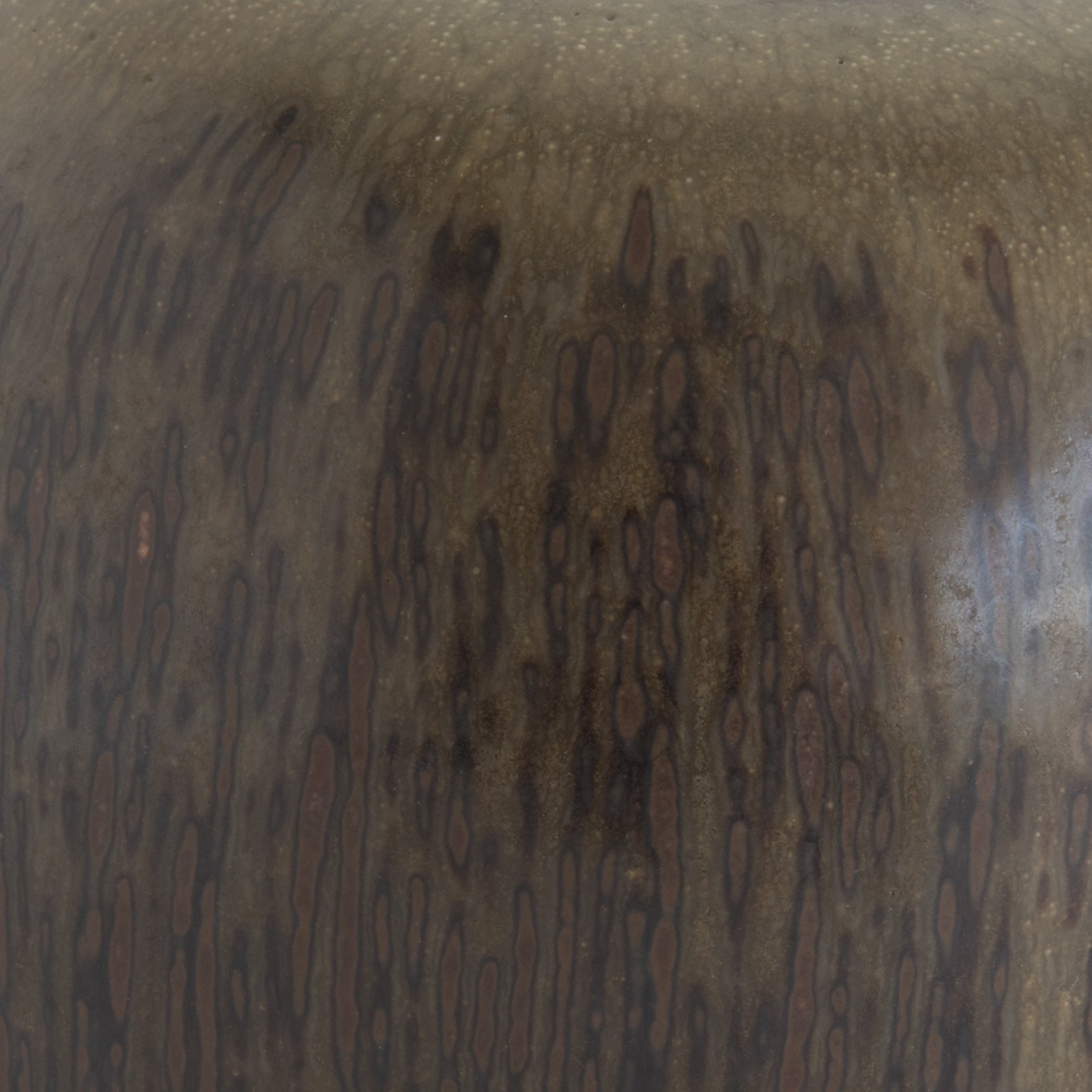 Bing & Grøndahl VALDEMAR PETERSEN Round Brown Harefur Stoneware Vase Mollaris.com 