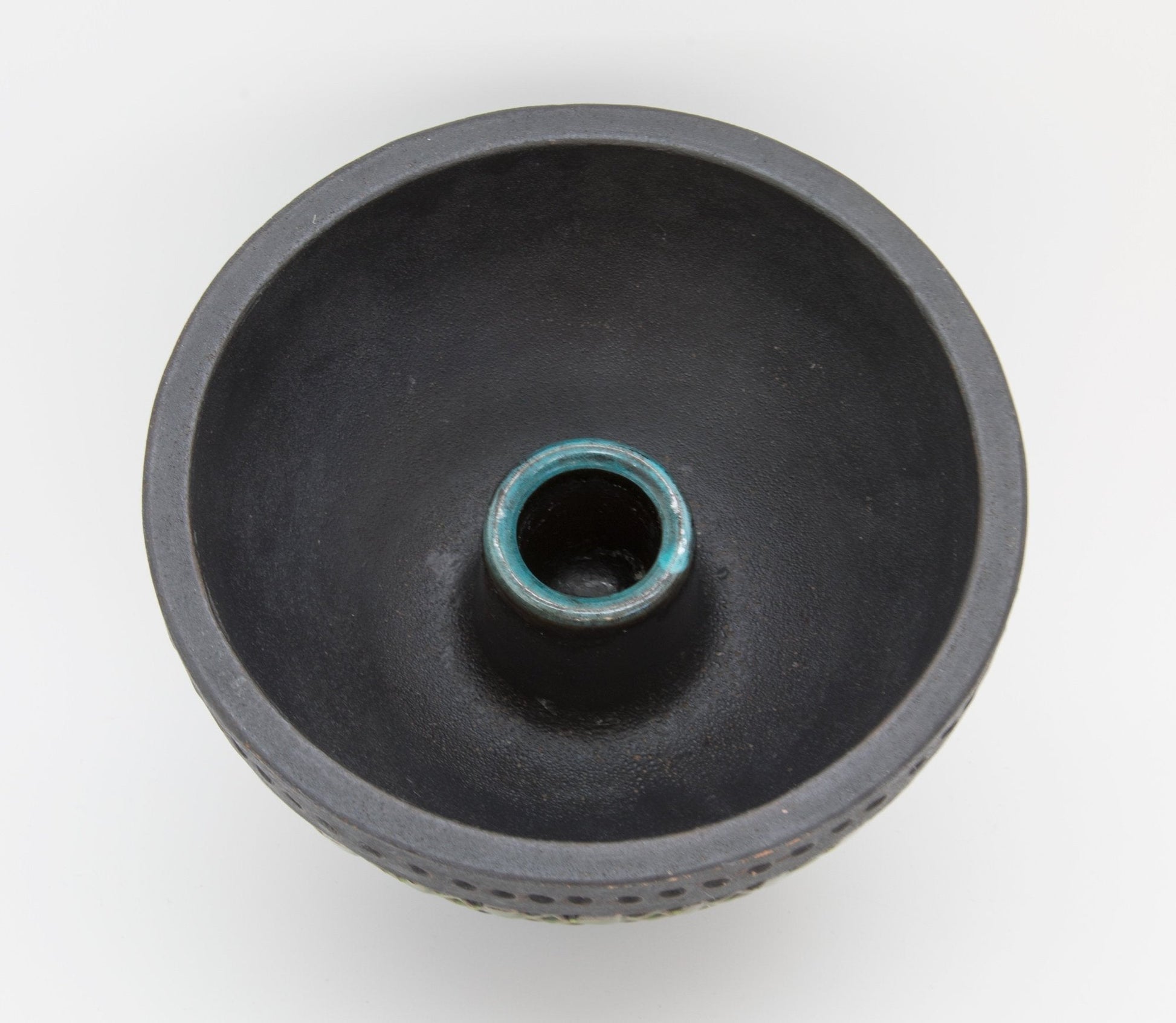 Bitossi ALDO LONDI Genovese Blue Green Ceramic Candlestick Mollaris.com 