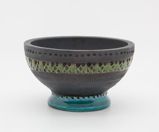 Bitossi ALDO LONDI Genovese Blue Green Ceramic Candlestick Mollaris.com 