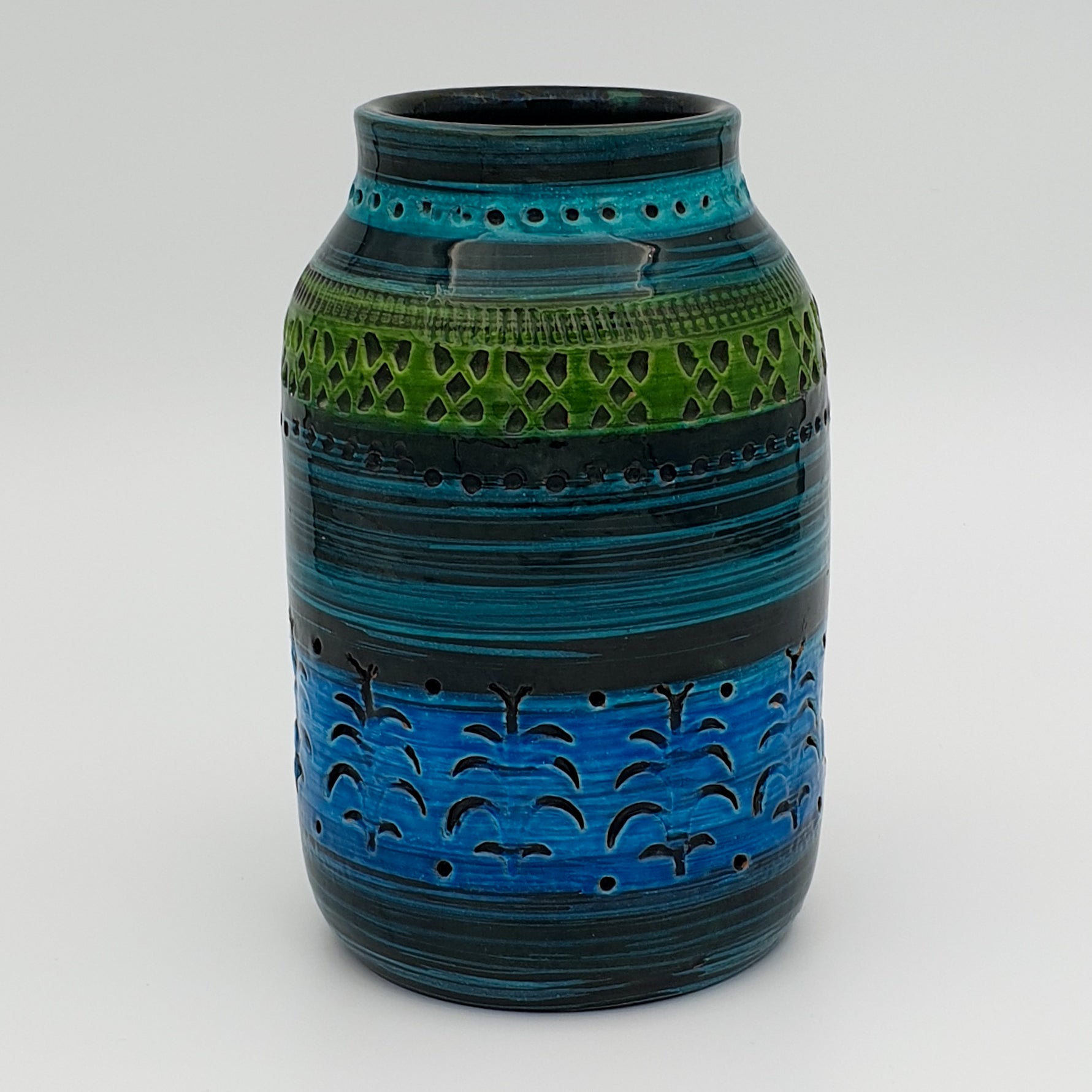 Bitossi ALDO LONDI Genovese Blue Green Ceramic Vase Mollaris.com 