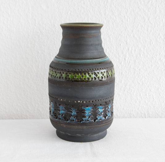 Bitossi ALDO LONDI Genovese Blue Green Ceramic Vase Mollaris.com 