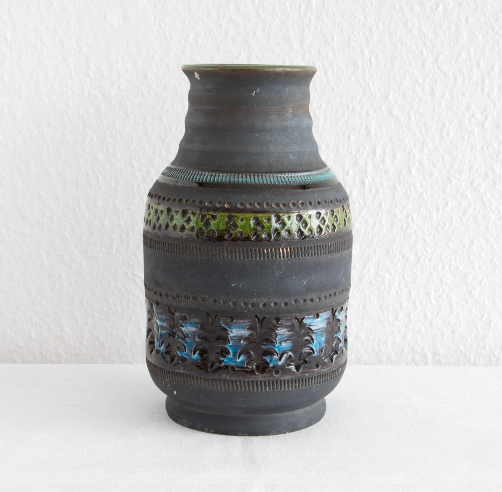 Bitossi ALDO LONDI Genovese Blue Green Ceramic Vase Mollaris.com 