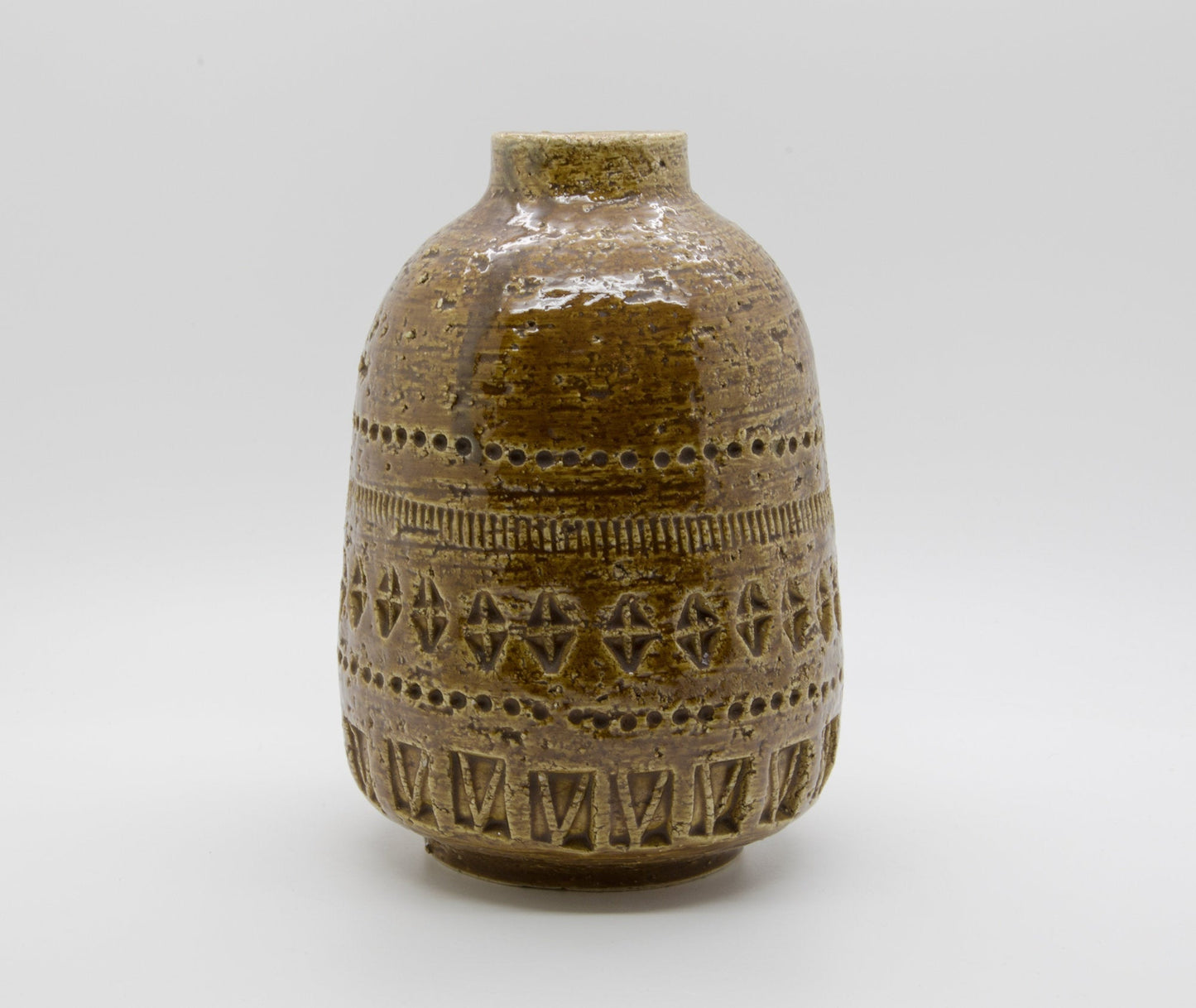 Bitossi ALDO LONDI Yellow Brown Ceramic Vase Mollaris.com 