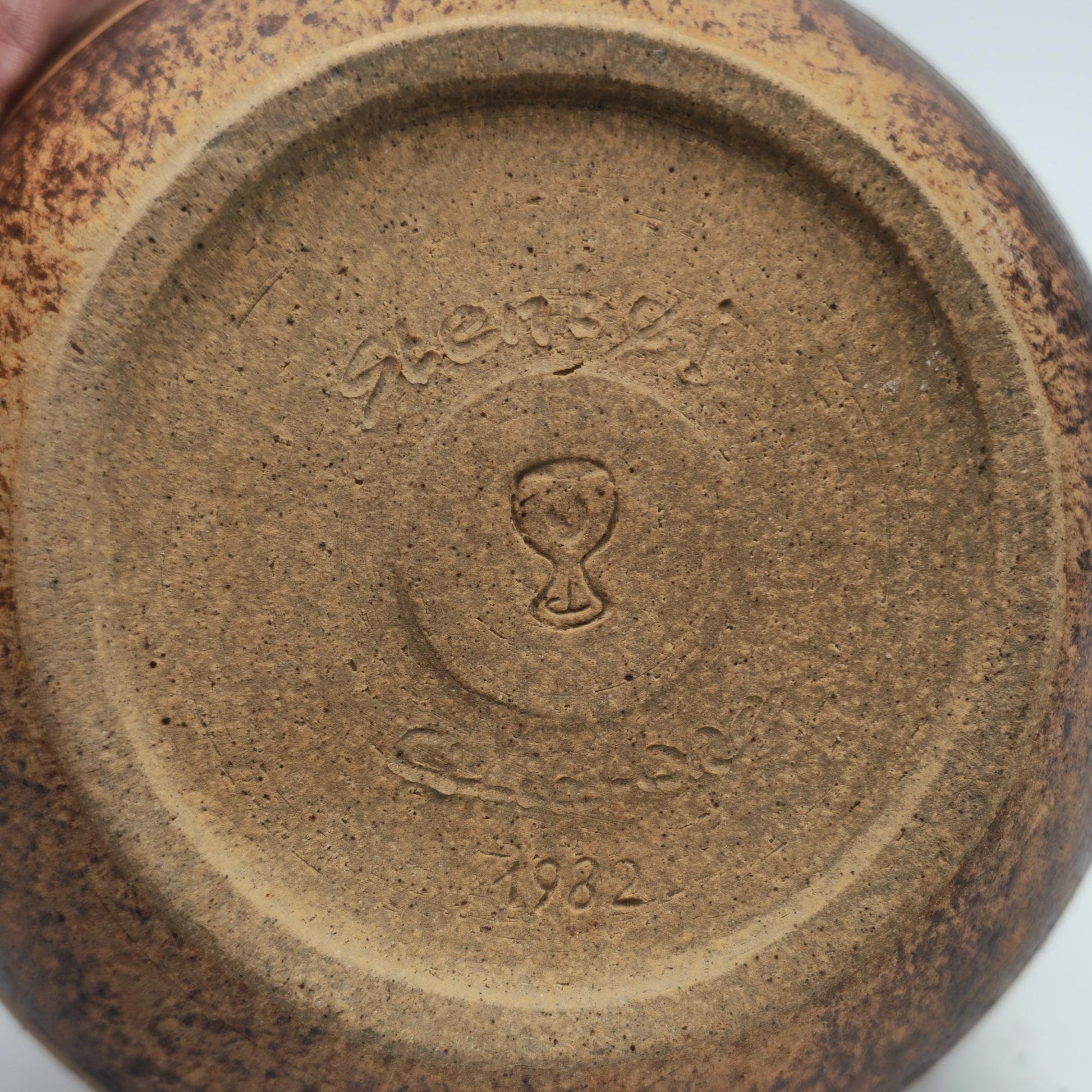 CILIA BORK LASSEN Orø Stentøj Humanoid Shape Decorated Brown Glazed Stoneware Vase Mollaris.com 