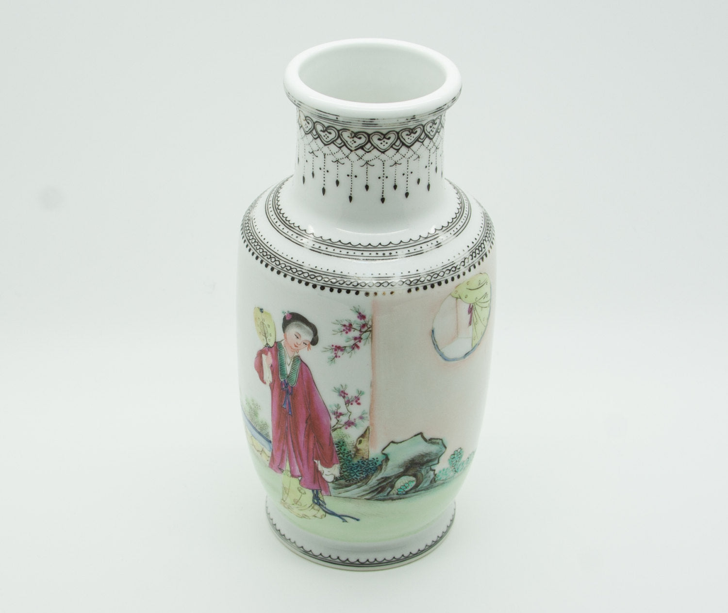 Chinese 20thC. Qianlong Style Famille Rose Porcelain Vase Mollaris.com 
