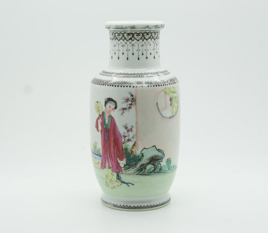 Chinese 20thC. Qianlong Style Famille Rose Porcelain Vase Mollaris.com 