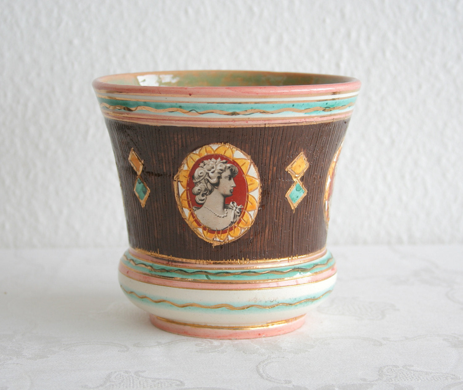 DERUTA Ars Artigiana Decorated Ceramics Flower Cache Pot Mollaris.com 