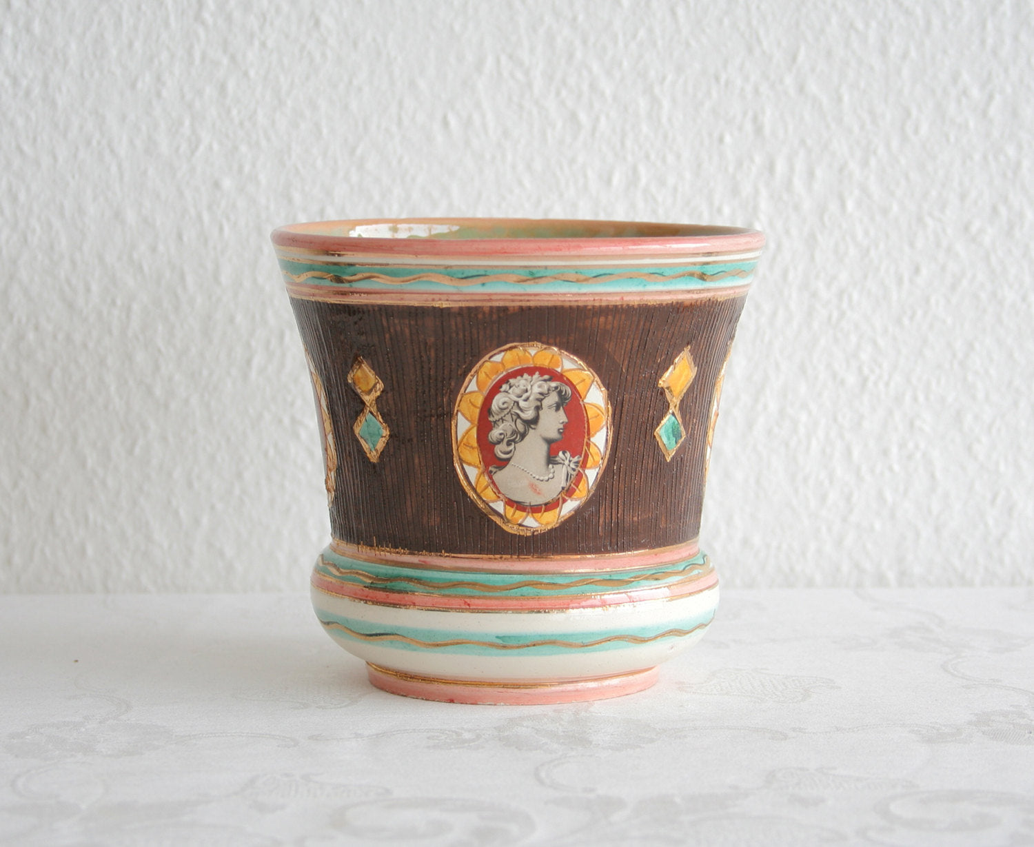 DERUTA Ars Artigiana Decorated Ceramics Flower Cache Pot Mollaris.com 