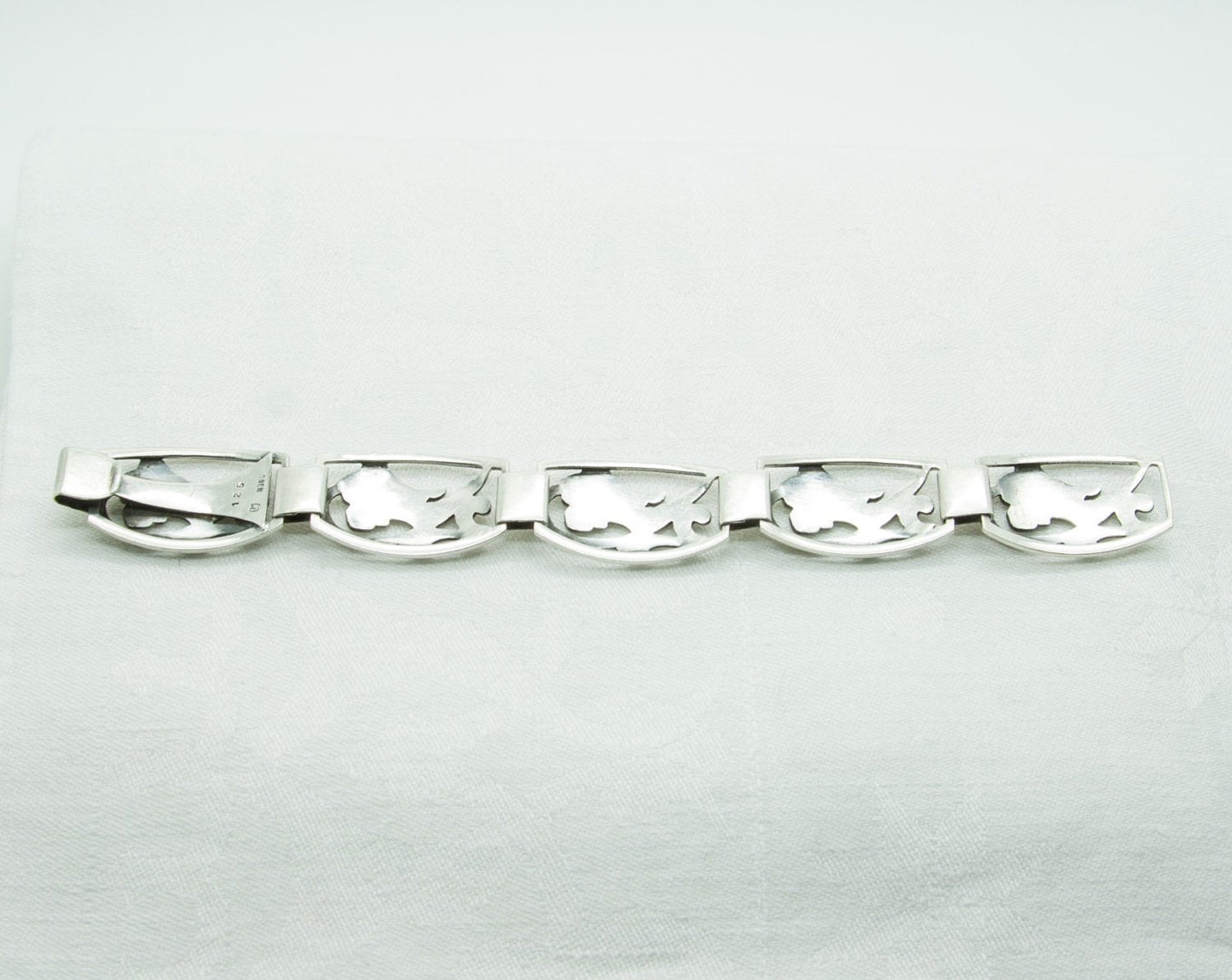 EILER & MARLØE Art Deco Solid Silver (830S) #125 Link Bracelet Mollaris.com 