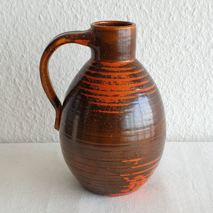 EJLER NIELSEN Lindelse Keramik Brown Orange Spotted Stoneware Jug Vase Mollaris.com 