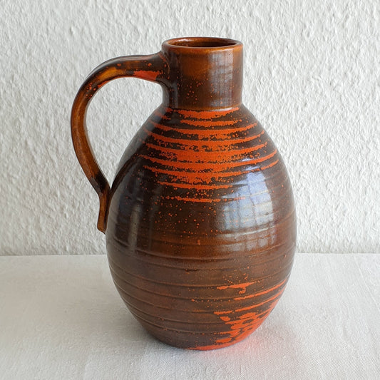 EJLER NIELSEN Lindelse Keramik Brown Orange Spotted Stoneware Jug Vase Mollaris.com 
