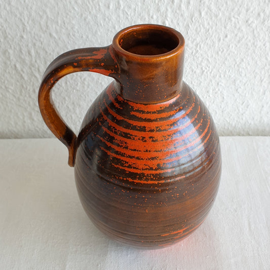 EJLER NIELSEN Lindelse Keramik Brown Orange Spotted Stoneware Jug Vase Mollaris.com 