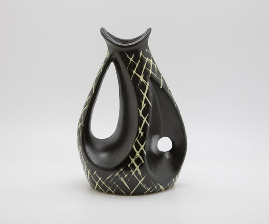 ELISABETH LOHOLT Black Glazed Asymmetrical Ceramic Vase Mollaris.com 
