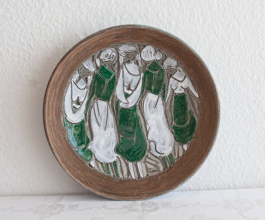 FRATELLI FANCIULLACCI White Green Sgrafitto Decorated Ceramic Bowl Mollaris.com 