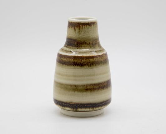 GUNNAR BORG Höganäs Brown and Beige Glazed Miniature Stoneware Vase Mollaris.com 