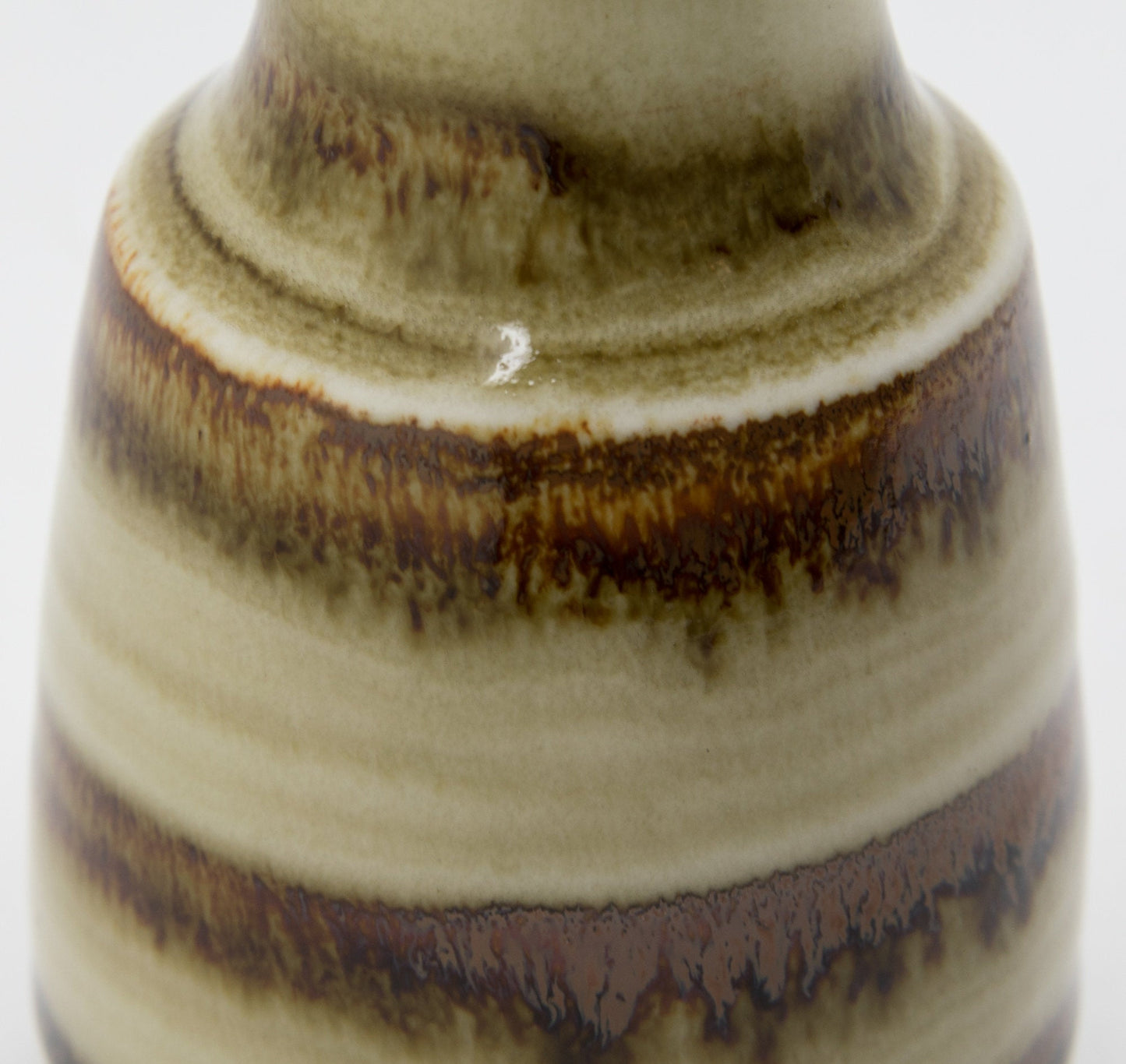 GUNNAR BORG Höganäs Brown and Beige Glazed Miniature Stoneware Vase Mollaris.com 