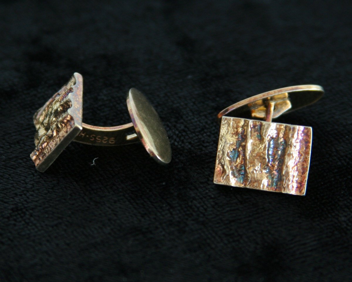 HERMANN SIERSBØL Modernist Gold-plated Solid Sterling Silver (925S) Cufflinks Mollaris.com 