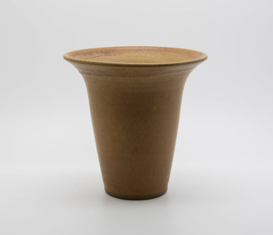 HOLBÆK LERVAREFABRIK Mustard Yellow Stoneware Vase Mollaris.com 