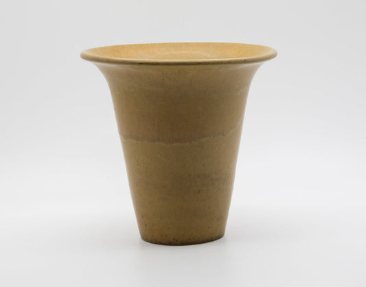 HOLBÆK LERVAREFABRIK Mustard Yellow Stoneware Vase Mollaris.com 
