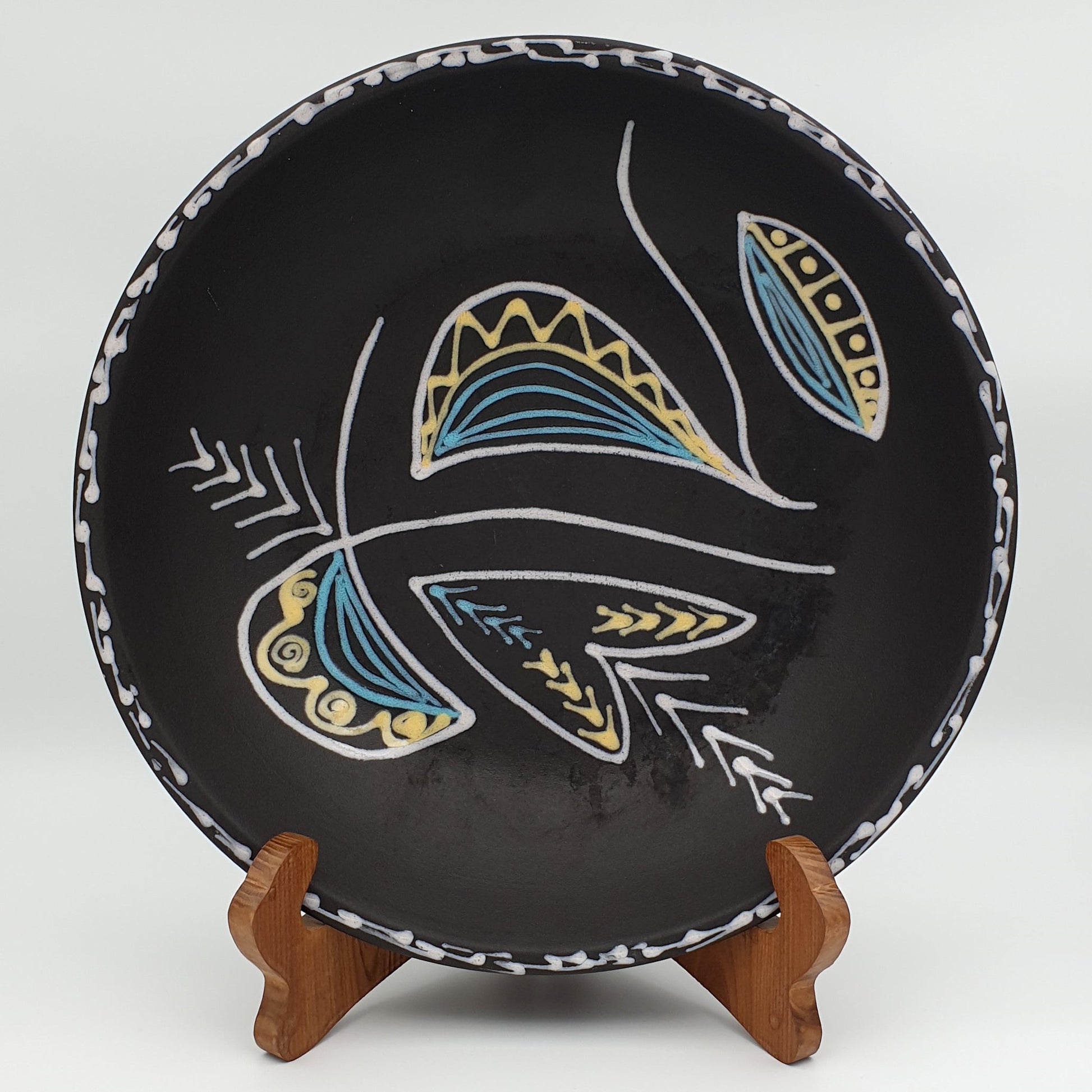 HOLM SØRENSEN / SVEND AAGE JENSEN Søholm BURGUNDIA Large Ceramic Fruit Bowl / Dish Mollaris.com 