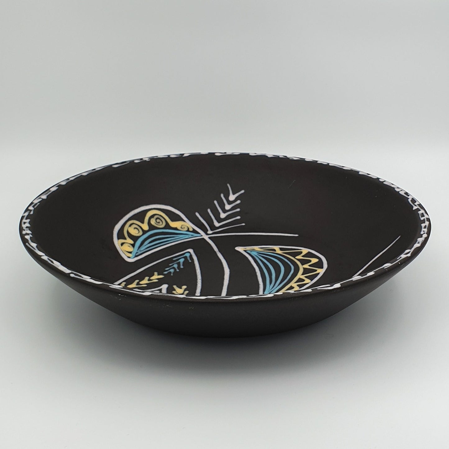 HOLM SØRENSEN / SVEND AAGE JENSEN Søholm BURGUNDIA Large Ceramic Fruit Bowl / Dish Mollaris.com 