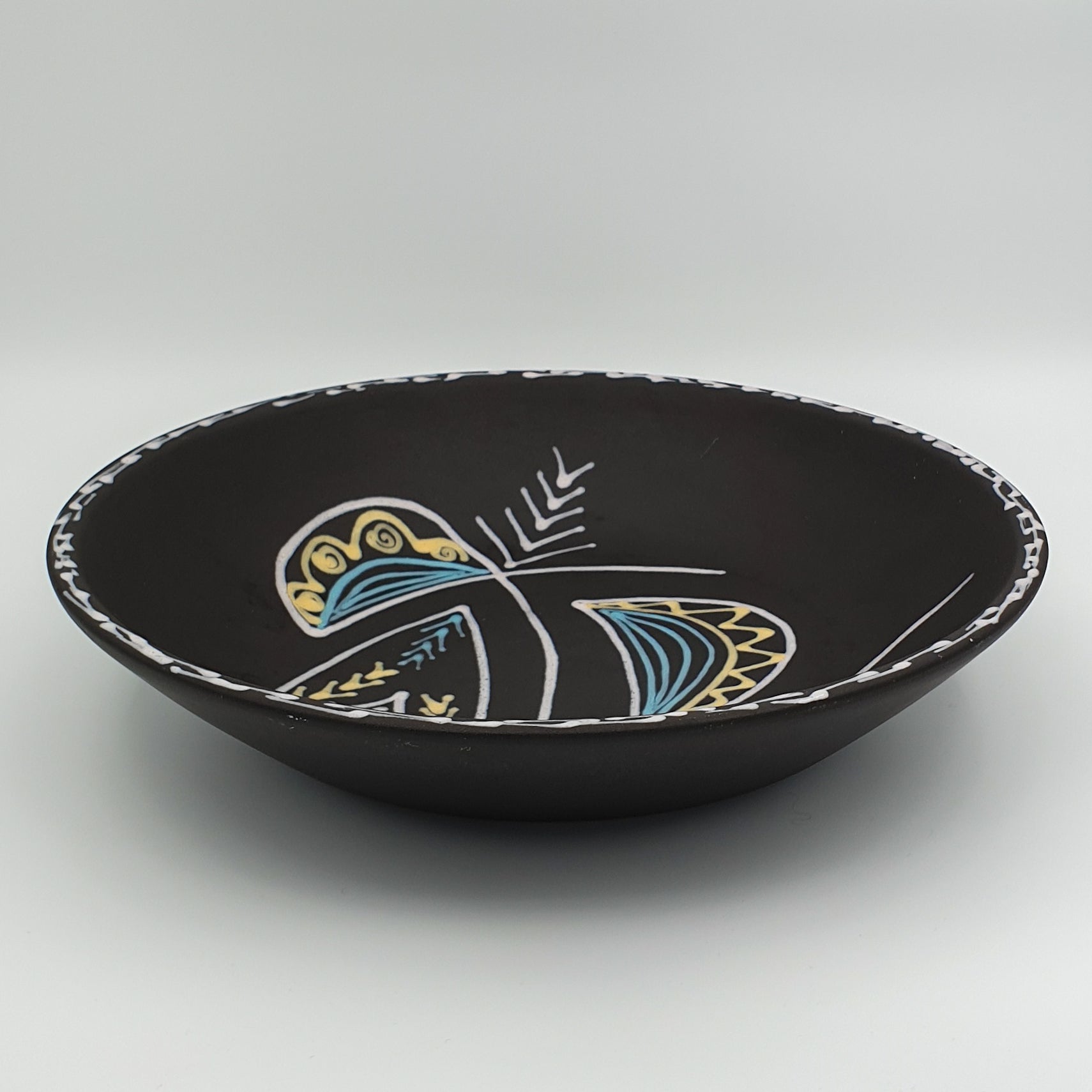 HOLM SØRENSEN / SVEND AAGE JENSEN Søholm BURGUNDIA Large Ceramic Fruit Bowl / Dish Mollaris.com 