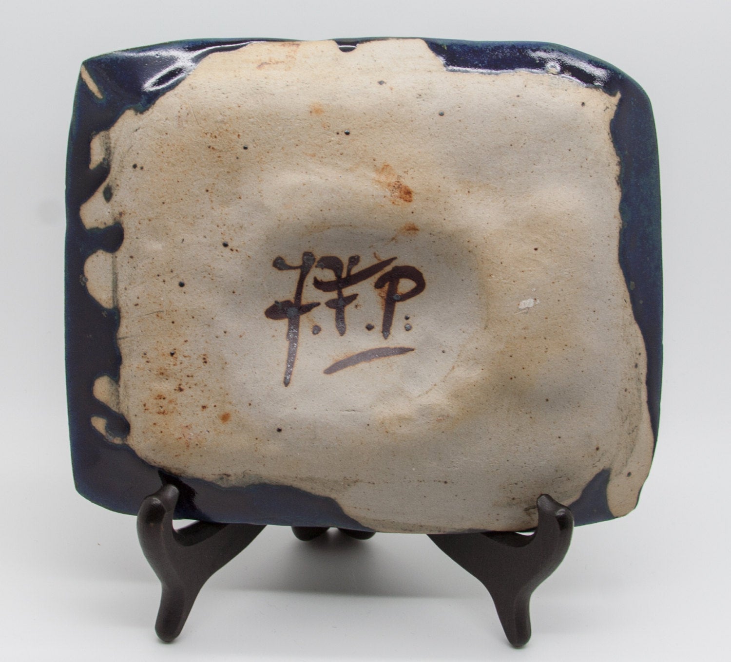 JØRGEN FINN PETERSEN Dark Blue Glazed Stoneware Tray Mollaris.com 