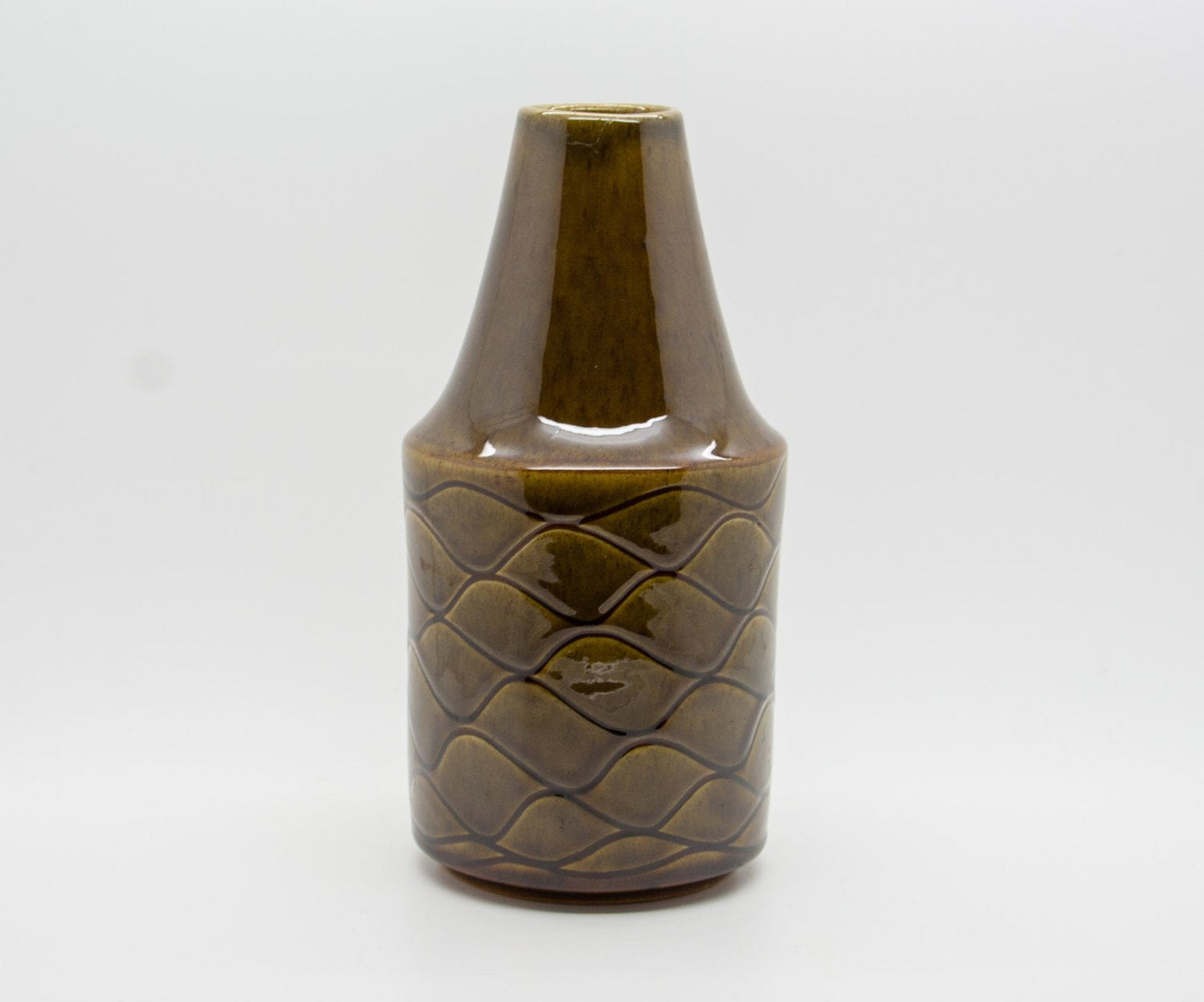 JACOB BANG Hegnetslund Green Brown Glazed Ceramic Vase Mollaris.com 