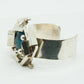 JACOB HULL Brutalist Silver Plated Precious Stone Sculptural Bangle Mollaris.com 
